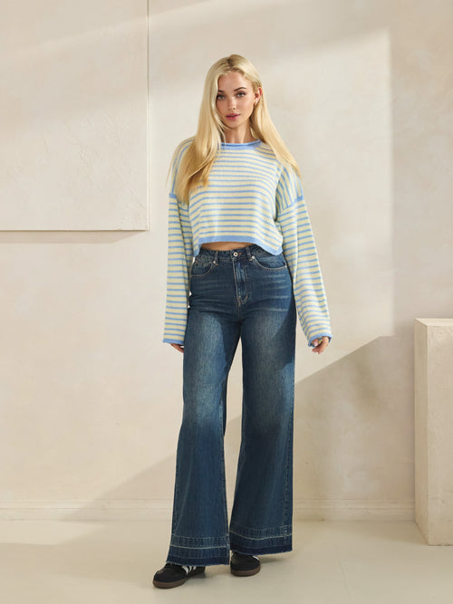Aura High Rise Wide Leg Jeans